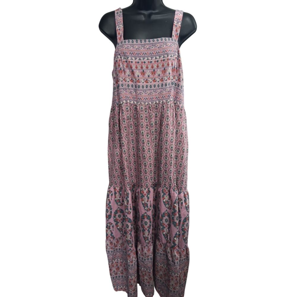 Knox Rose Pink Printed Boho Midi Dress
